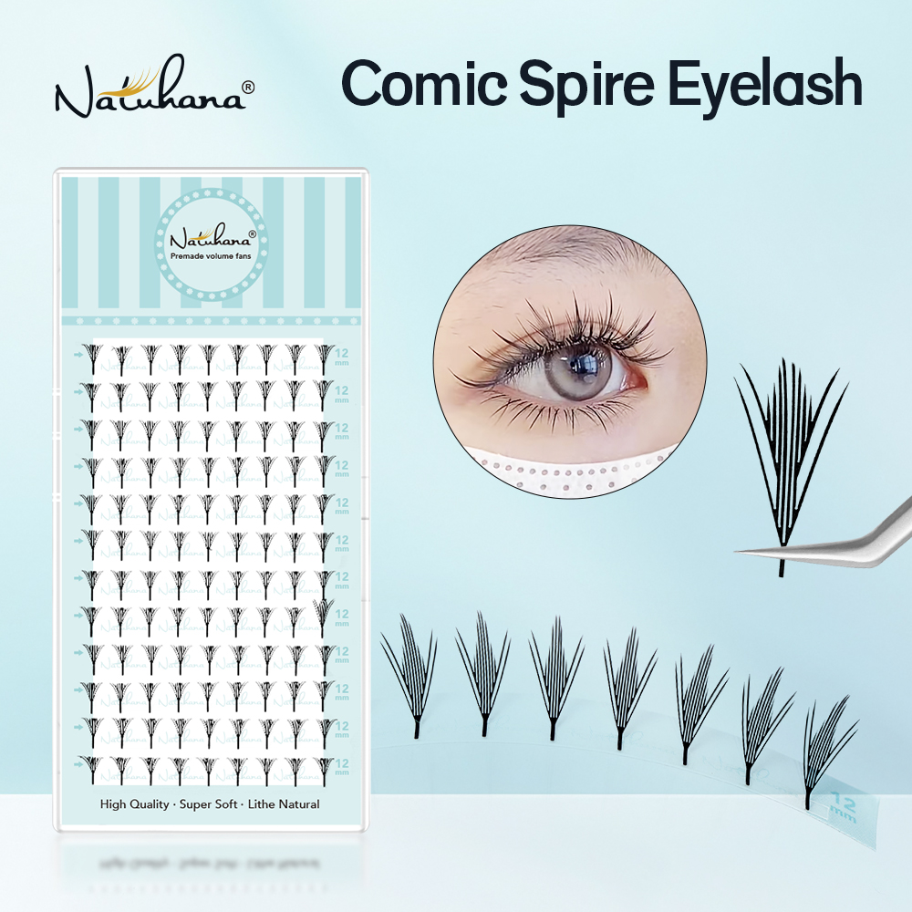 Eyelash Extension Anime Style - NATUHANA Narrow Spiky Premade Fans Fairy