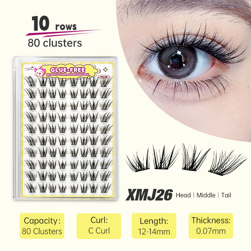 Eyelash Extension Cluster - Yelix Fox-style Side Flying Eyelashes Glue-free
