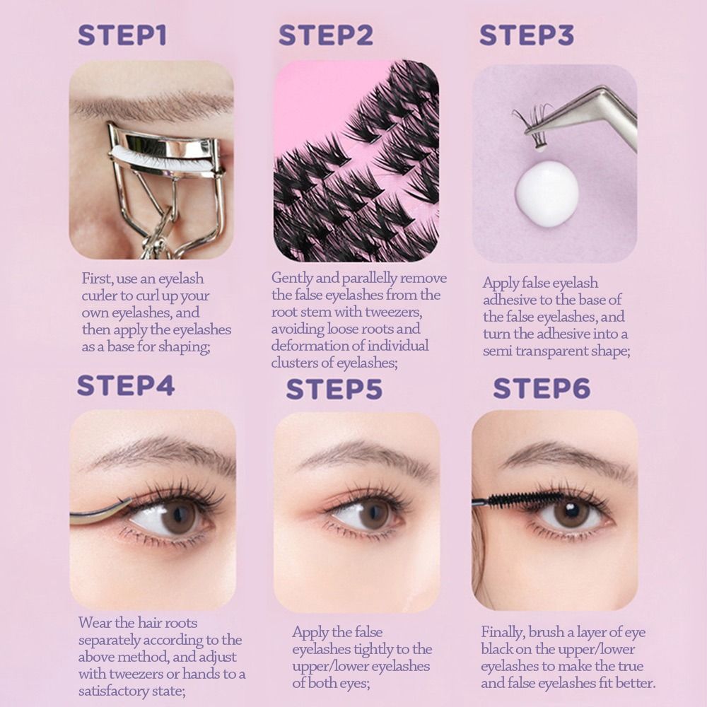 Eyelash Extension Cluster - 12 Rows Natural Look False Eyelashes