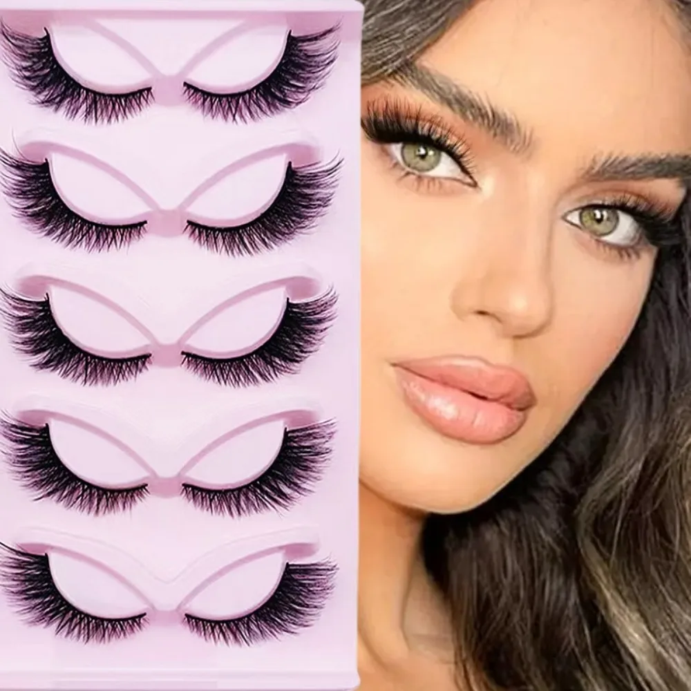 Eyelash Extension Cat Eye - 5 Pairs Cat Eye Lashes Wispy