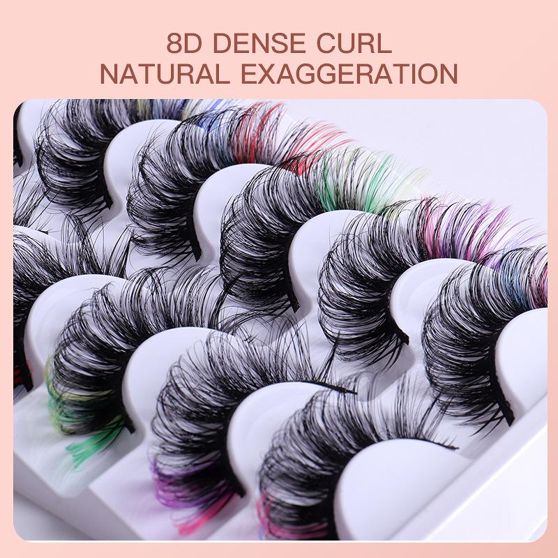 7 Pairs Colorful False Eyelash - Eyelash Extension Cluster ulasan dan harga