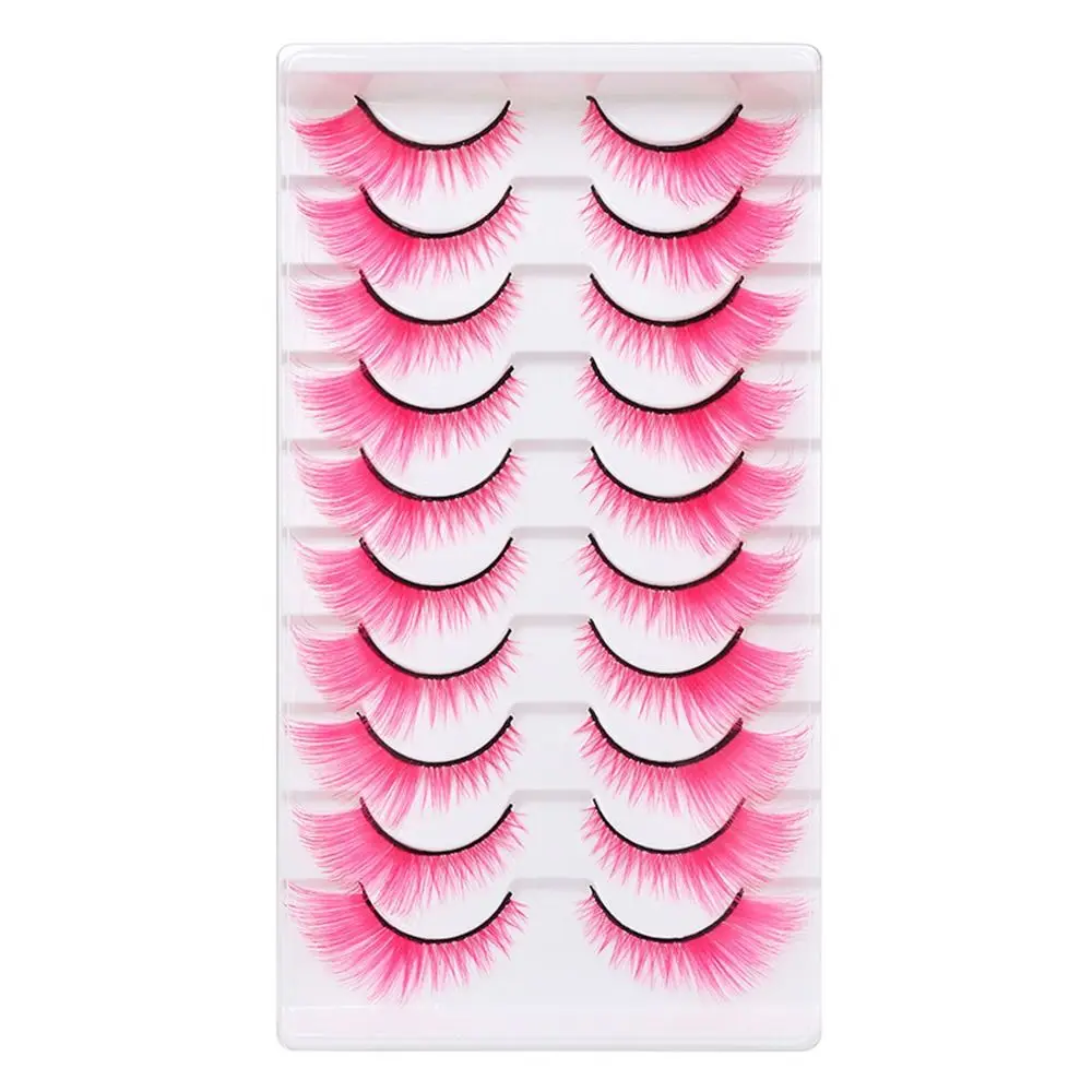 10 Pairs Dramatic Look Colored - Eyelash Extension Cat Eye ulasan dan harga