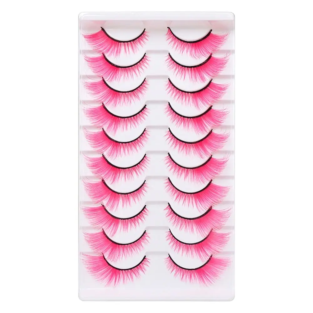 10 Pairs Dramatic Look Colored - Eyelash Extension Cat Eye ulasan dan harga
