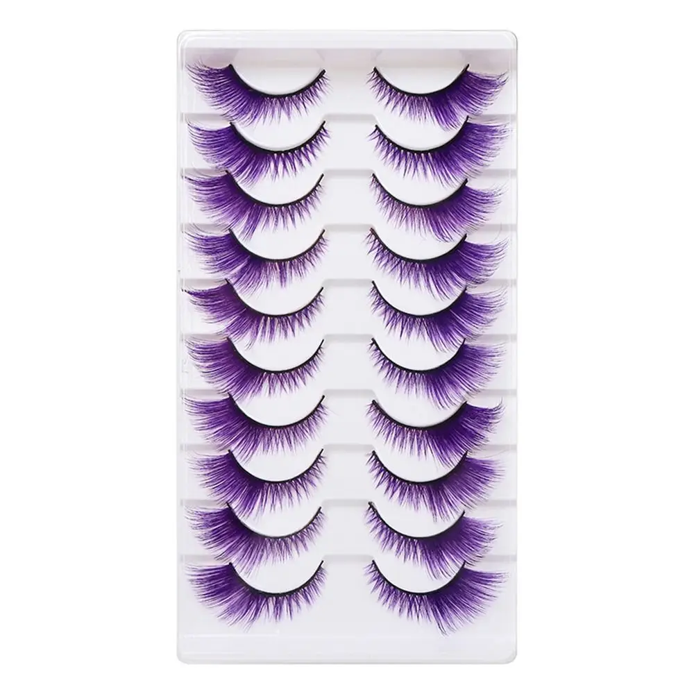 10 Pairs Dramatic Look Colored - Eyelash Extension Cat Eye ulasan dan harga