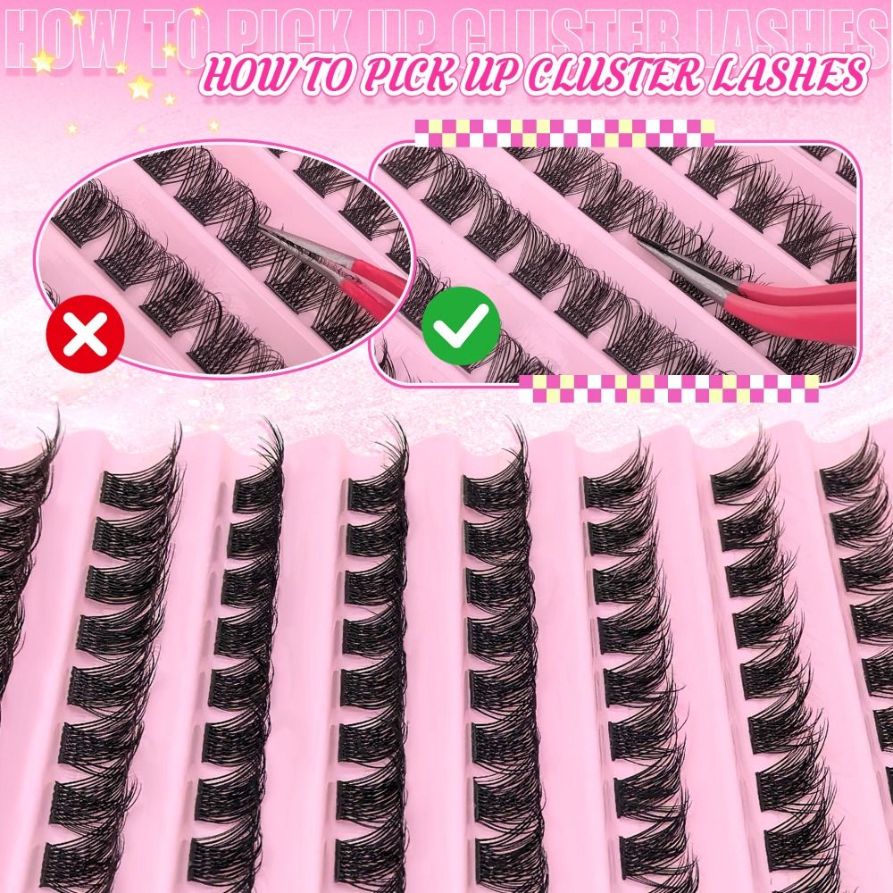 Natural Look False Eyelashes W - Eyelash Extension Cluster ulasan dan harga