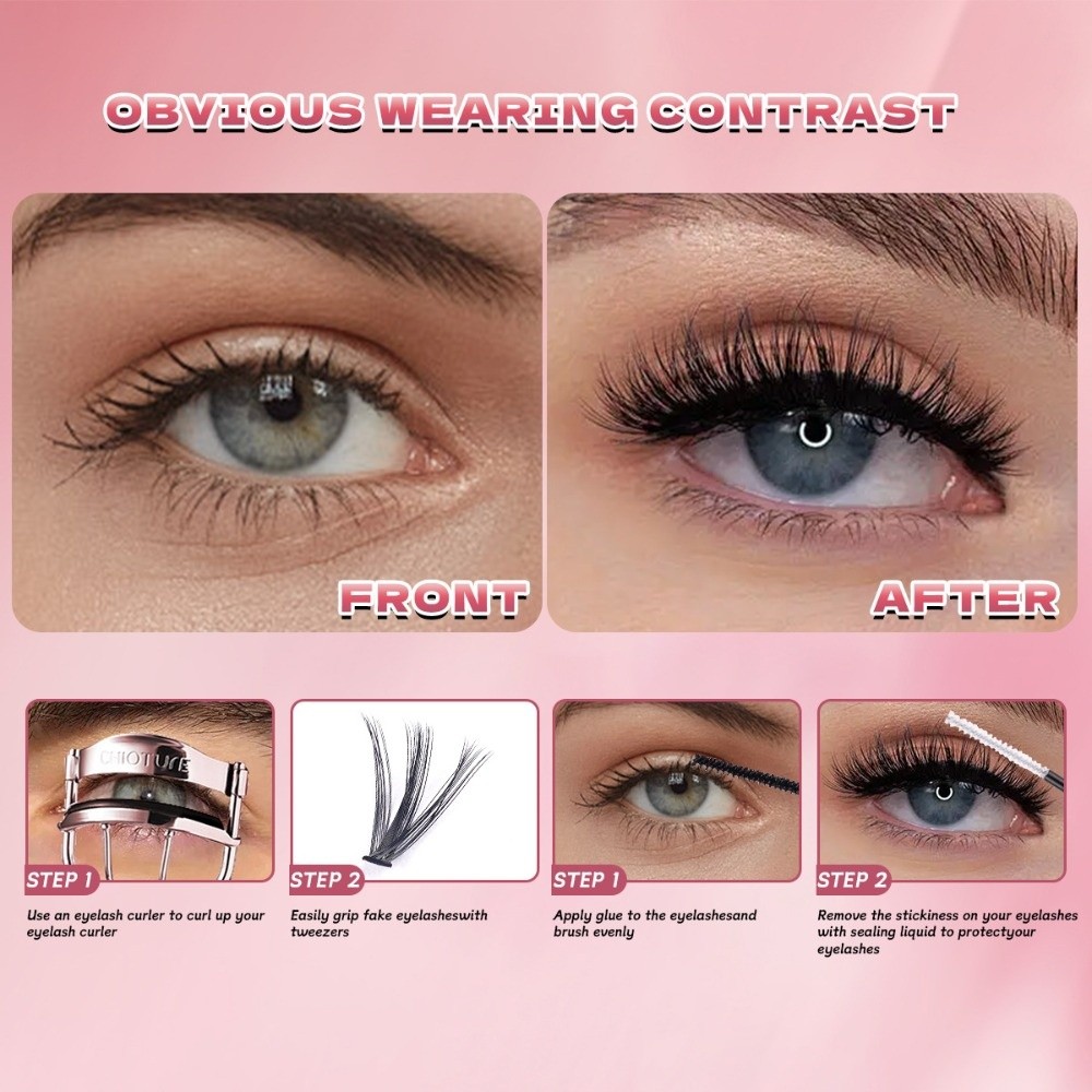 8-16mm Length False Eyelashes  - Eyelash Extension Cluster ulasan dan harga