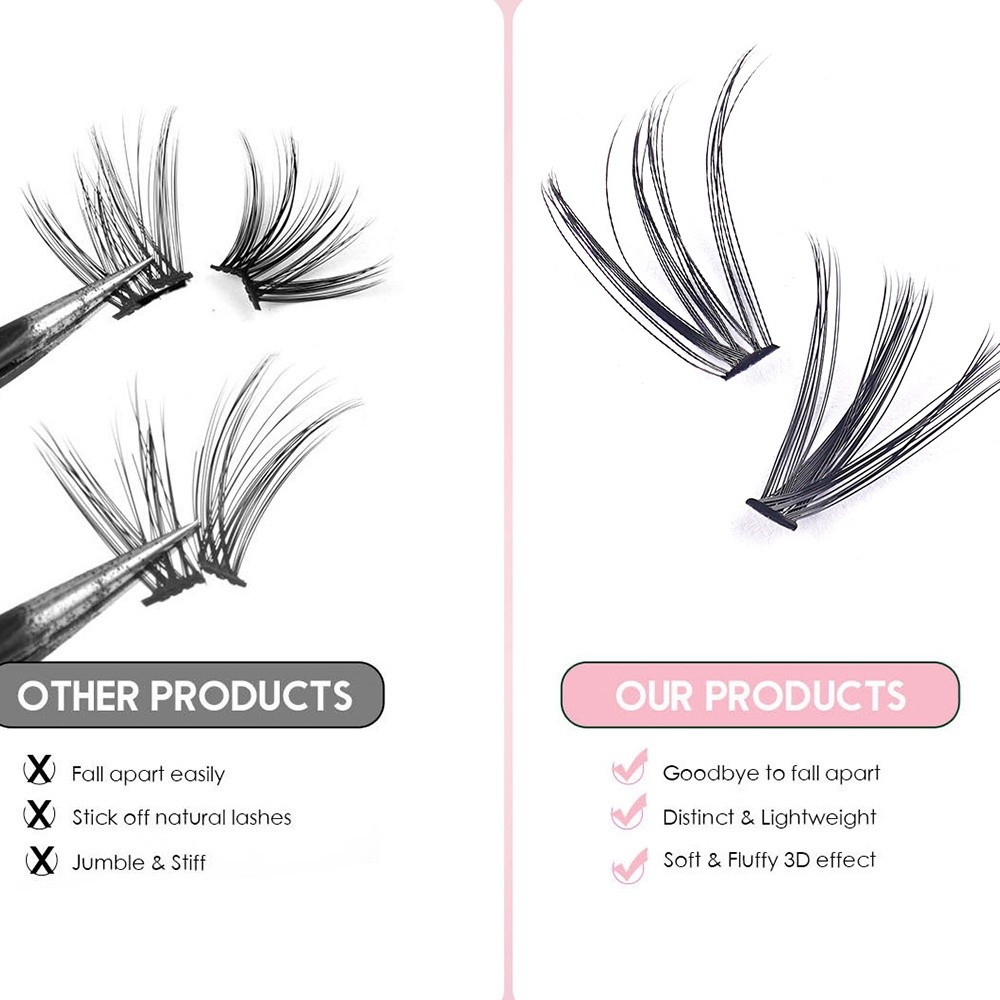 8-16mm Length False Eyelashes  - Eyelash Extension Cluster ulasan dan harga