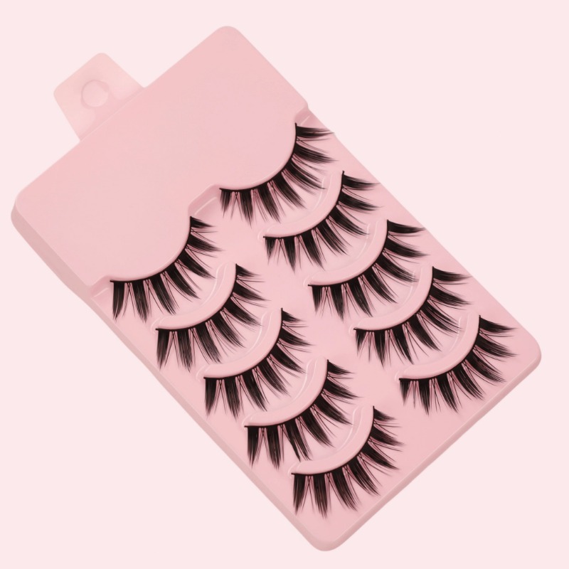5 Pairs Manga Spiky False Eyel - Eyelash Extension Cat Eye ulasan dan harga