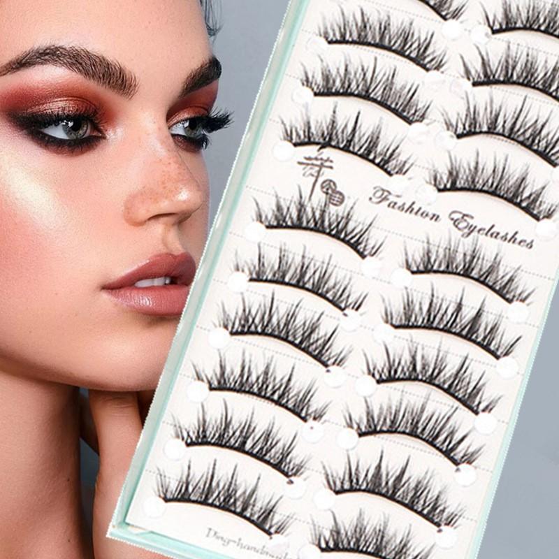 10 Pairs Natural Long Wispy Ca - Eyelash Extension Cat Eye ulasan dan harga